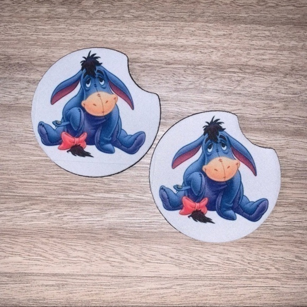 Disney Winnie the Pooh Eeyore car coasters 2pack new